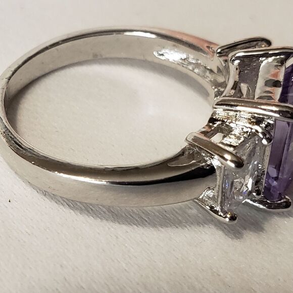 Amethyst with Silver Setting Ring, Earrings, Necklace, NWOT - Picture 5 of 13